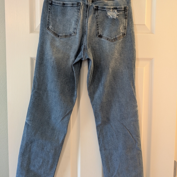 Wax Jean Collection Distressed Blue Jeans Size 7 - Picture 3 of 3
